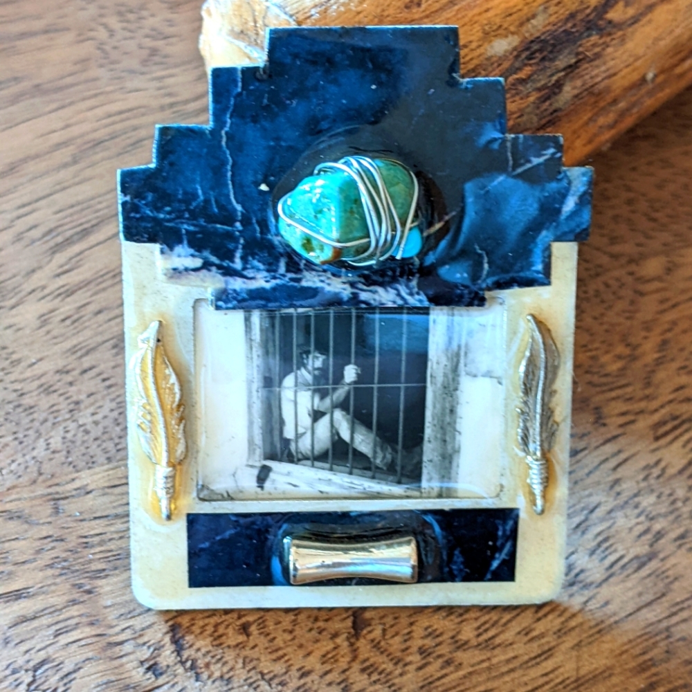Vintage Ann Regas Signed Celluloid Photography Brooch